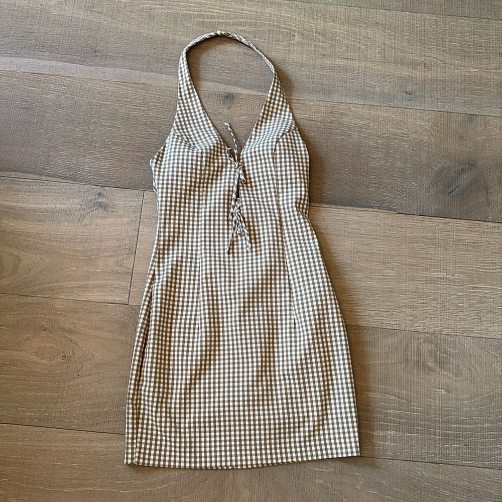 Zara Halter Gingham Dress